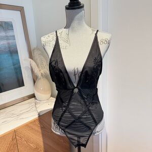 Elegant Black Lace Bodysuit